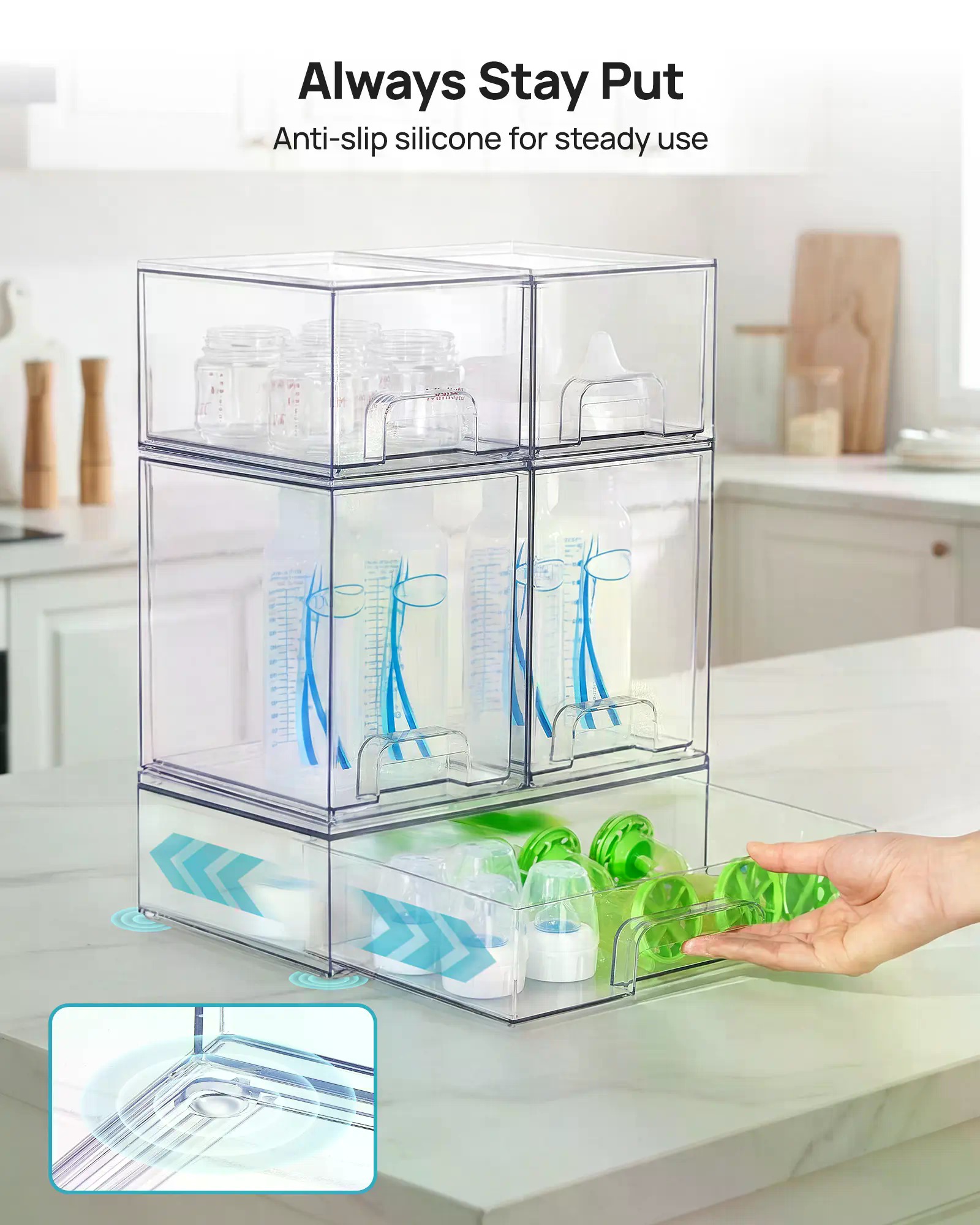 5/8 Pack Stackable Nursery Bot - Home Bathroom Organizer recension och pris